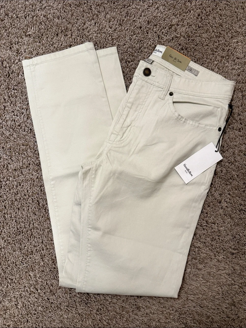Goldsign Men's Slim Straight Pants in Off-White